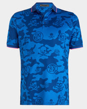 Load image into Gallery viewer, EXPLODED CAMO TECH JERSEY MODERN SPREAD COLLAR BANDED SLEEVE POLO

