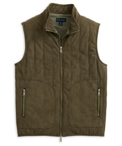 Scott Barber | Suede Double Zip Puffer Vest