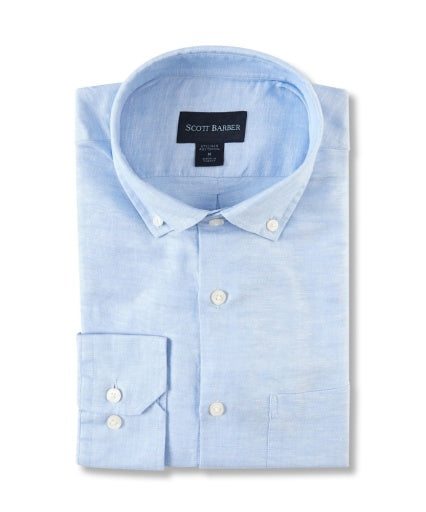 Scott Barber | Linen Tencel Solid Twill Shirt