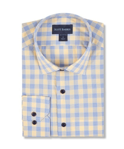 Scott Barber | Micro Dobby Glen-Plaid Shirt