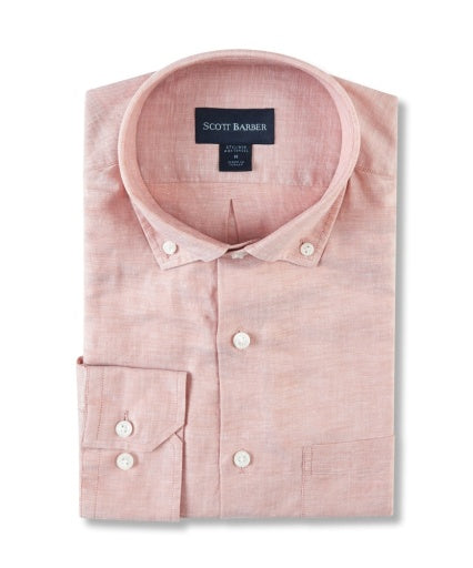 Scott Barber | Linen/Tencel Solid Twill Shirt