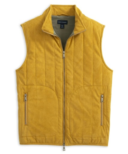 Scott Barber | Suede Double Zip Puffer Vest