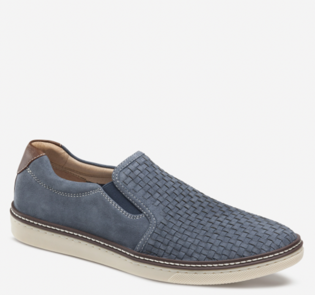 Johnston & Murphy McGuffey Woven Slip-On - Denim Tumbled Nubuck