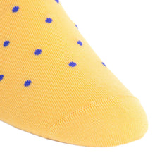Load image into Gallery viewer, Yolk with Clematis Blue Dot Cotton Sock Linked Toe Mid-Calf | Dapper Classics
