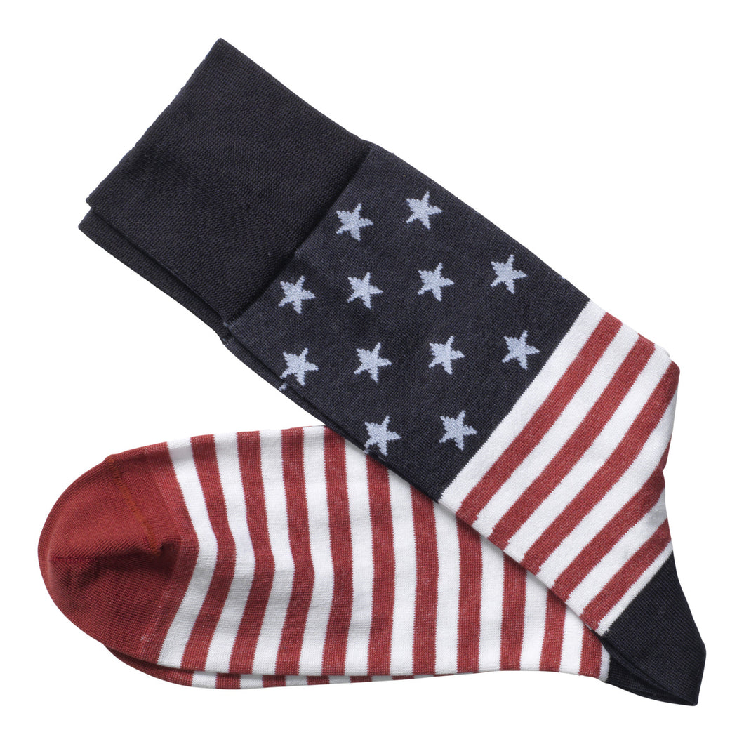Flag Socks - Navy/Red Flag | Johnston & Murphy
