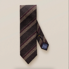 Load image into Gallery viewer, Brown Striped Wool Blend Tie - ETON
