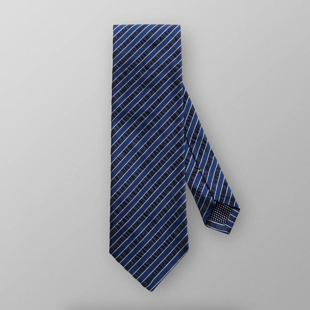 Navy & Blue Jacquard Striped Tie- ETON