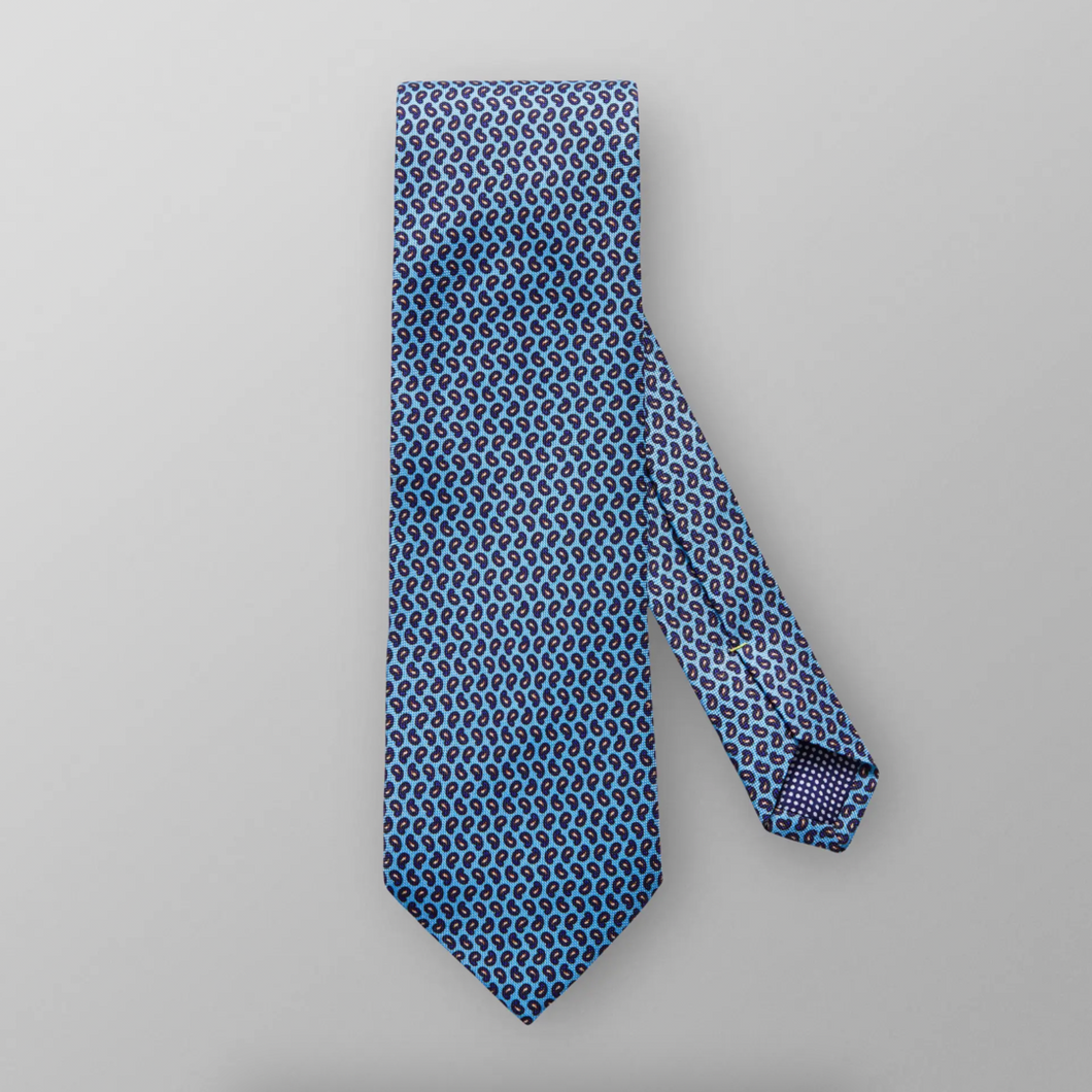 Blue Paisley Print Silk Tie - ETON