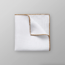 Load image into Gallery viewer, Beige Hem Linen Pocket Square - ETON
