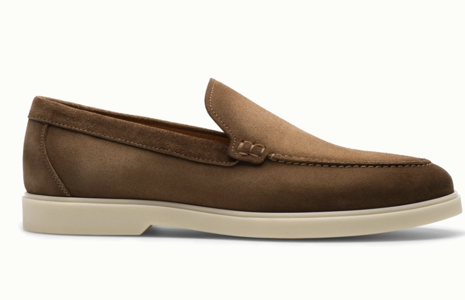 Paraiso Apron Toe Loafer  - Taupe Suede | Magnanni