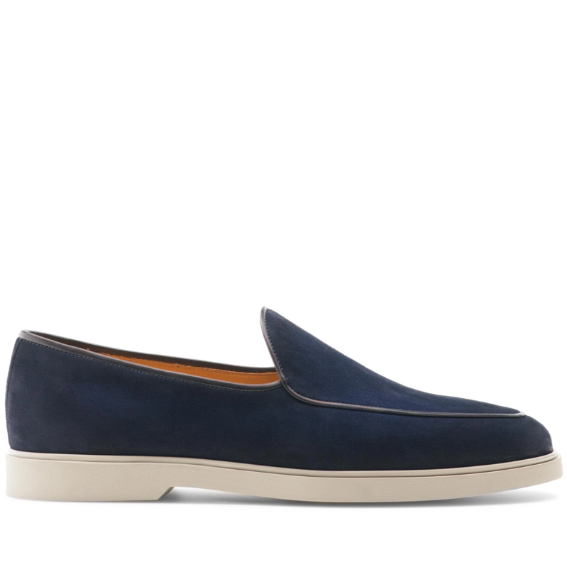 Danil Apron Toe Loafer - Navy Suede | Magnanni