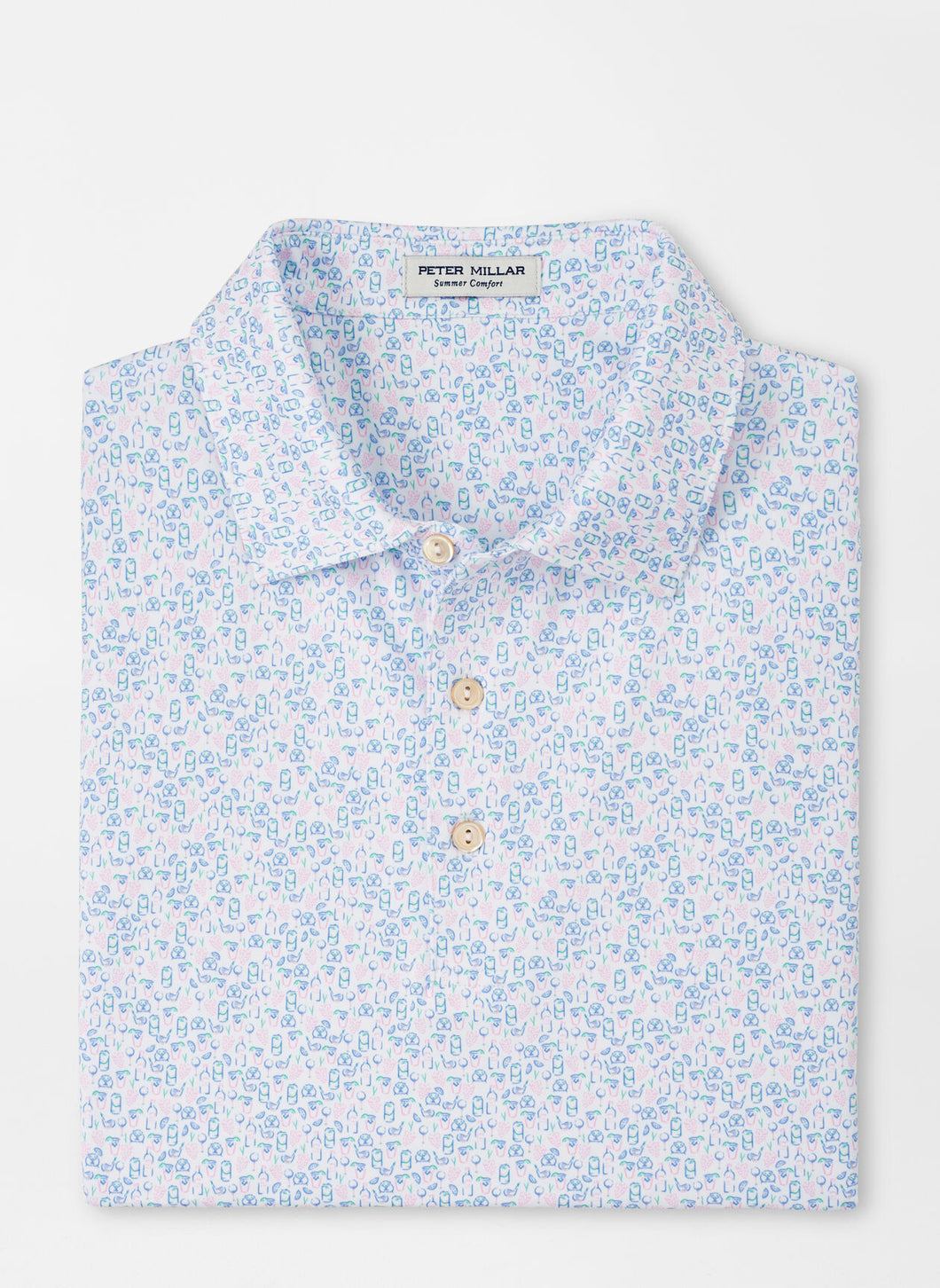 Dazed And Transfused Performance Jersey Polo - White | Peter Millar