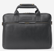 Load image into Gallery viewer, Rhodes Briefcase - Black Leather | Johnston &amp; Murphy
