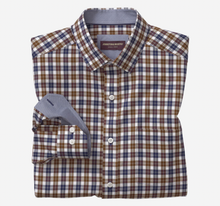 Load image into Gallery viewer, Long-Sleeve Dress Shirt -  Brown Quad Check | Johnston &amp; Murphy
