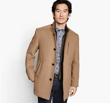 Load image into Gallery viewer, Wool Car Coat With Bib - Camel | Johnston &amp; Murphy
