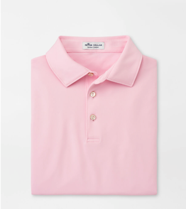 Peter Millar Solid Performance Jersey Polo - Pink