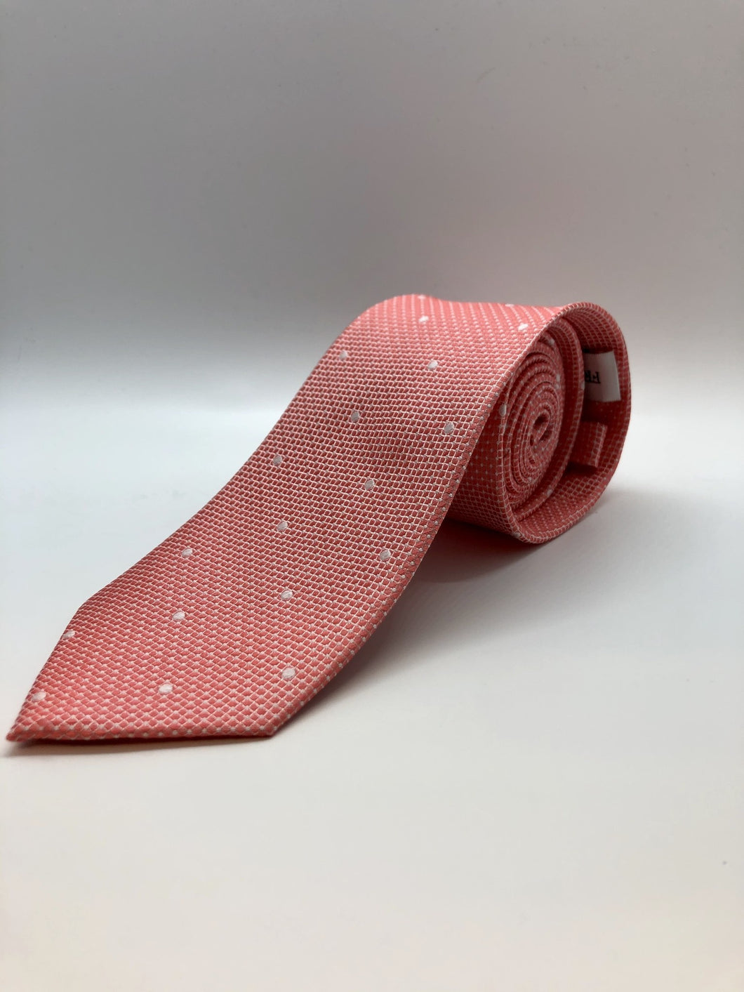 White Textured Dot Tie Pink Polka Dot Classic