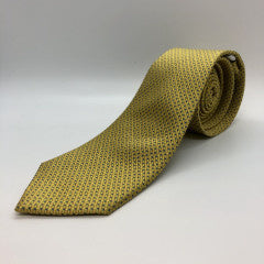 Navy Micro Rectangle Tie Yellow