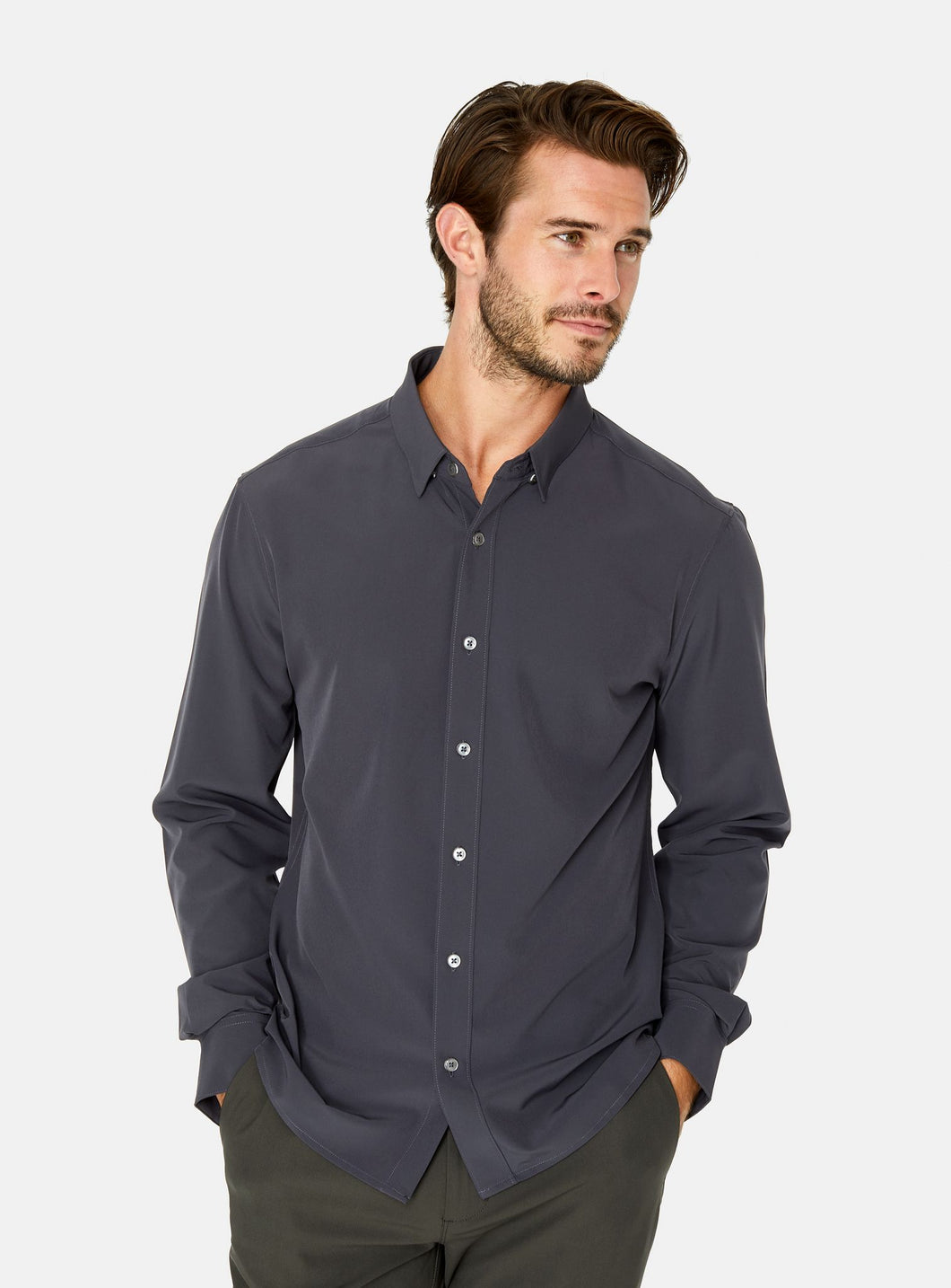 Liberty Long Sleeve Shirt - Charcoal | 7Diamonds