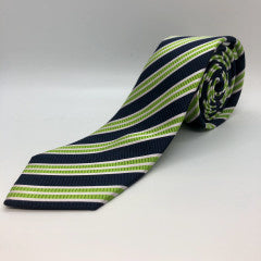 Multi Stripe Tie Lime Green